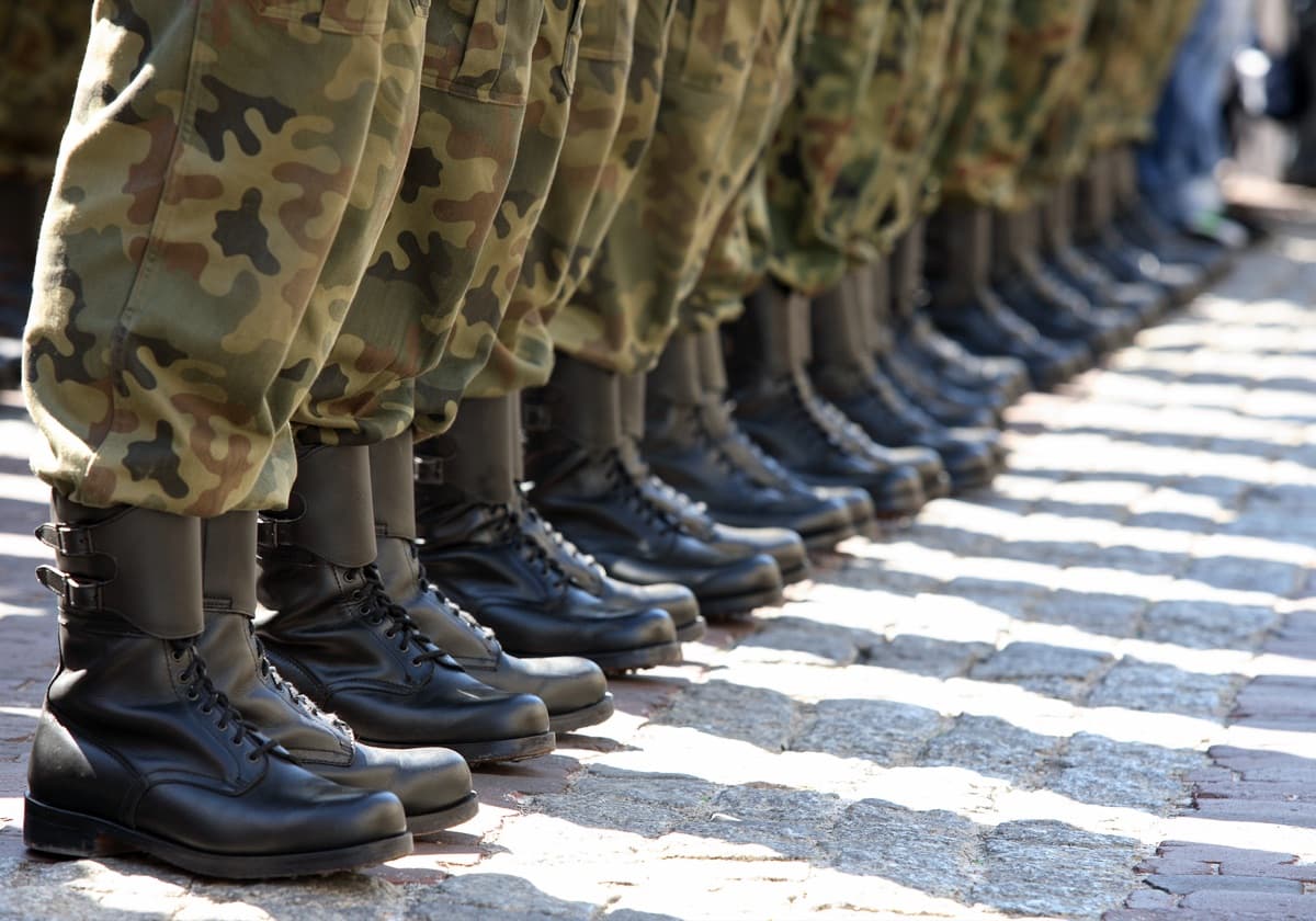 Soldiers in formation